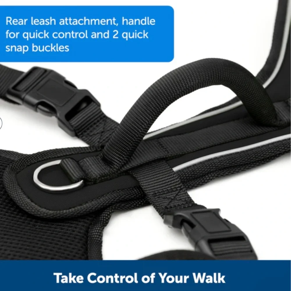 PetSafe EasySport Adjustable Dog Harness w/Control Handle Reflective•Green SizeM